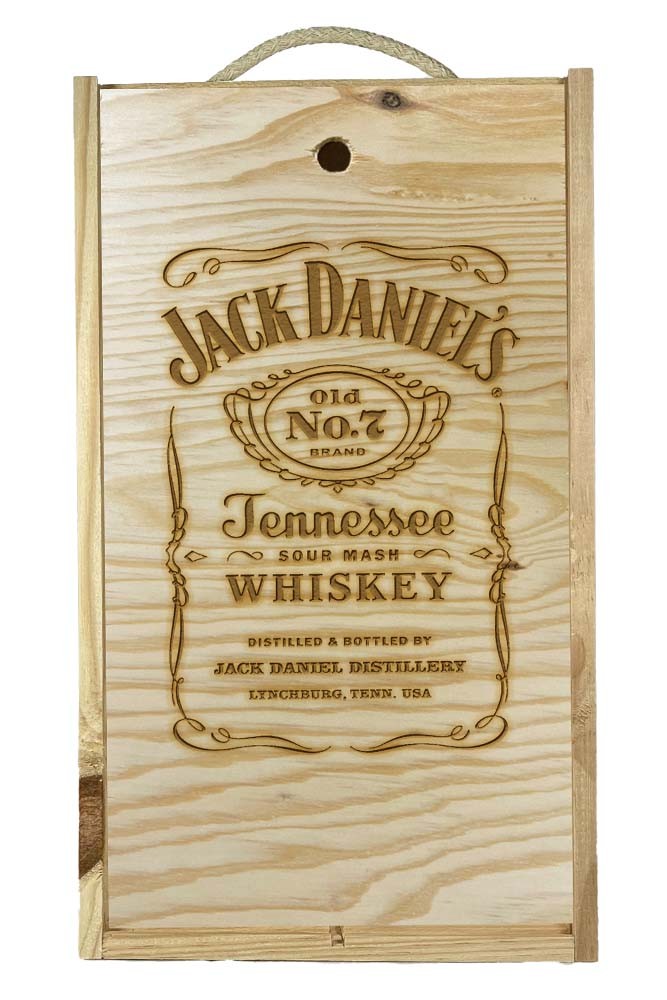Pack Jack Daniel's regalo personalizado. En caja madera con logo – DISEVIL
