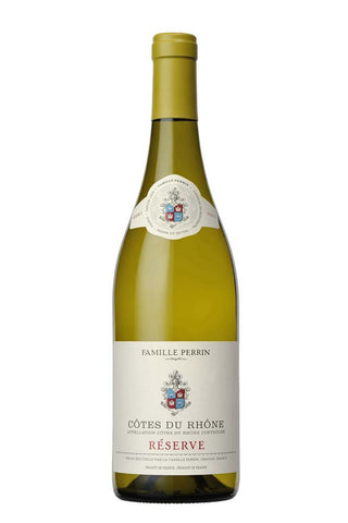 Botella de vino blanco Familia Perrin Cotes du Rhone Reserva Blanco